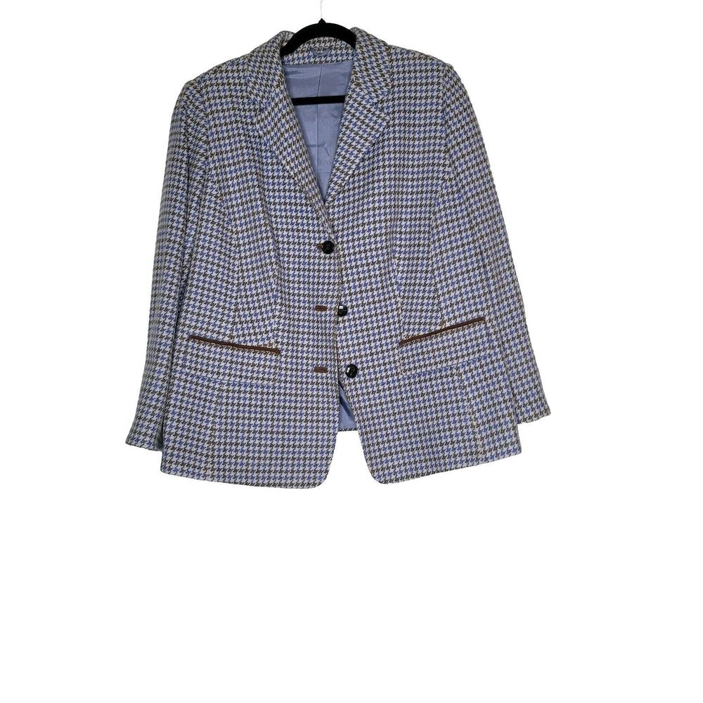 Algo  Houndstooth Cashmere Blazer Jacket Est. Size 47